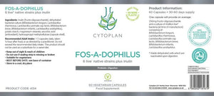 fos-a-dophilus, probiotic, yoghurt, cytoplan, vegetarian, capsules, food supplement, inulin, 40+, holland & barrett, best probiotics, nutrition, 